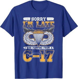Airborne Division Paratrooper C-17 T-Shirt - T-Shirt | Royal