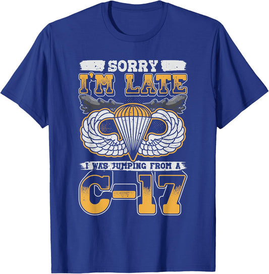 Airborne Division Paratrooper C-17 T-Shirt - T-Shirt | Royal