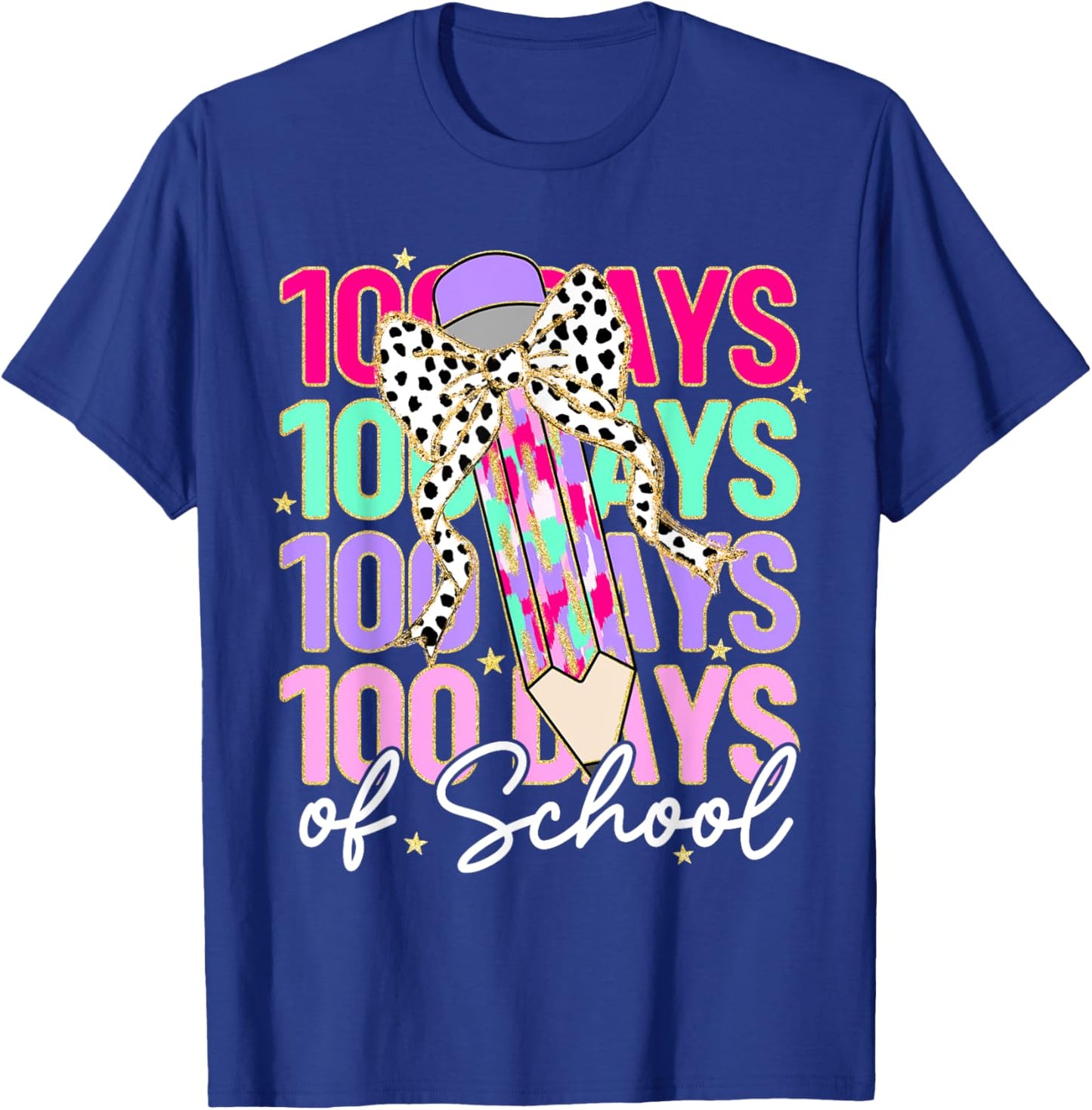 100 Days of School Teacher 100th Day of School Girls Kids T-Shirt - T-Shirt | Royal
