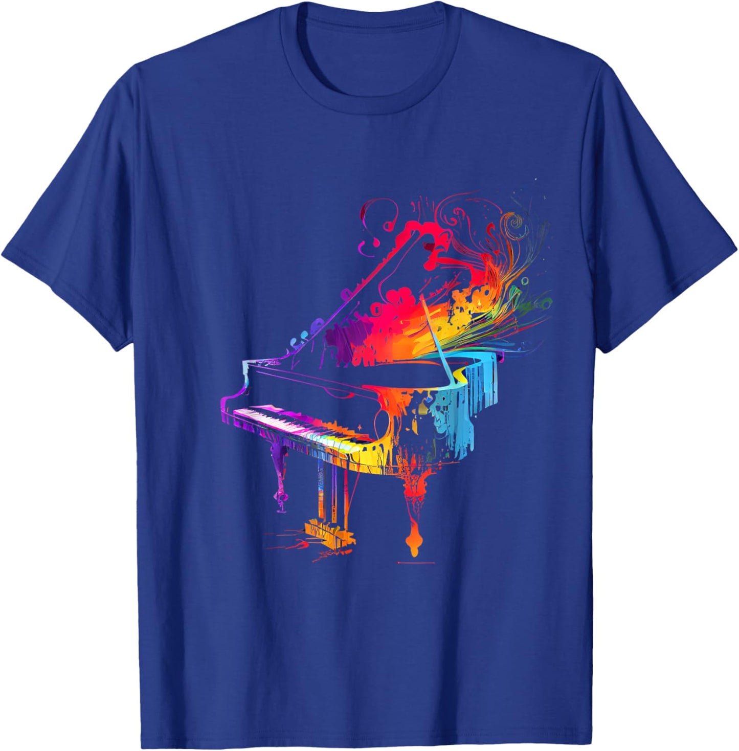 Piano Musician Piano Player Gifts & Designs -Adults, -Kids Black Small Colorful Modern Lace T-Shirt - T-Shirt | Royal