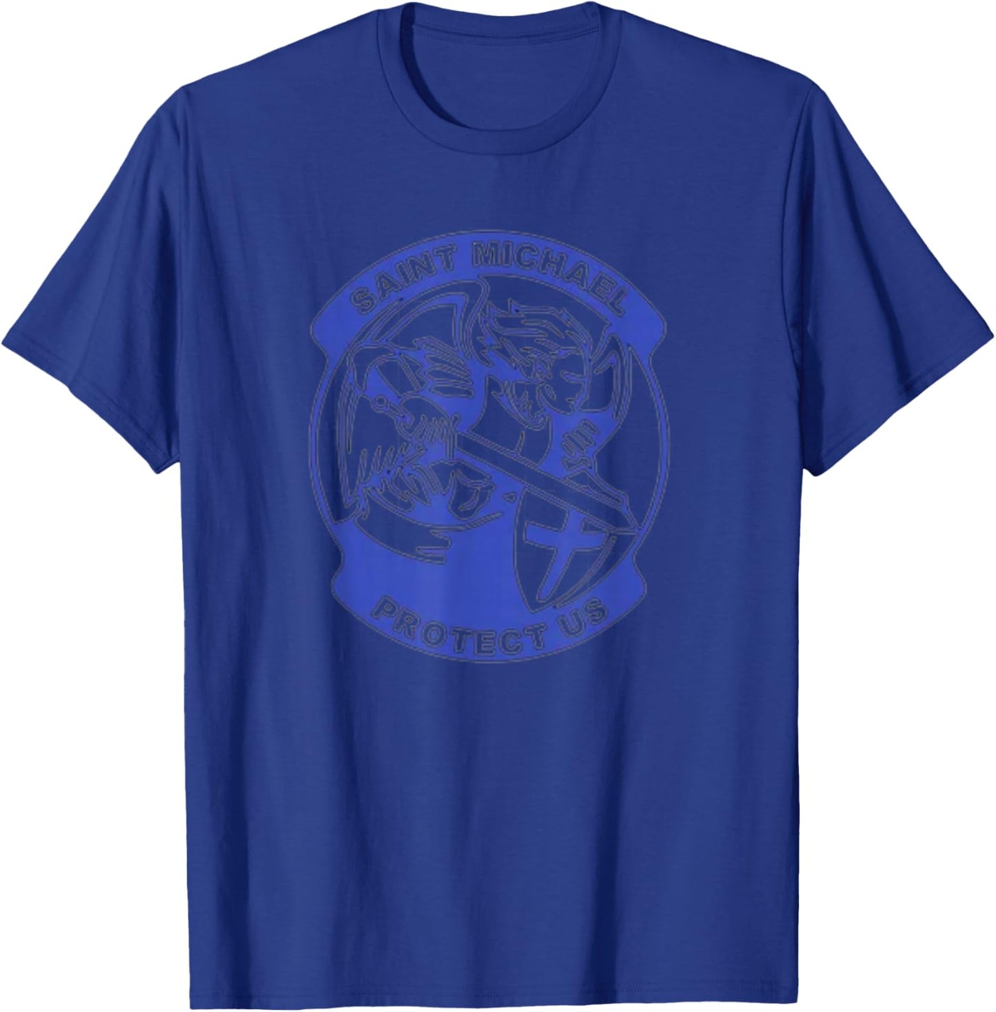 St. Michael The Archangel Fire, Police, Military Gift T-Shirt - T-Shirt | Royal