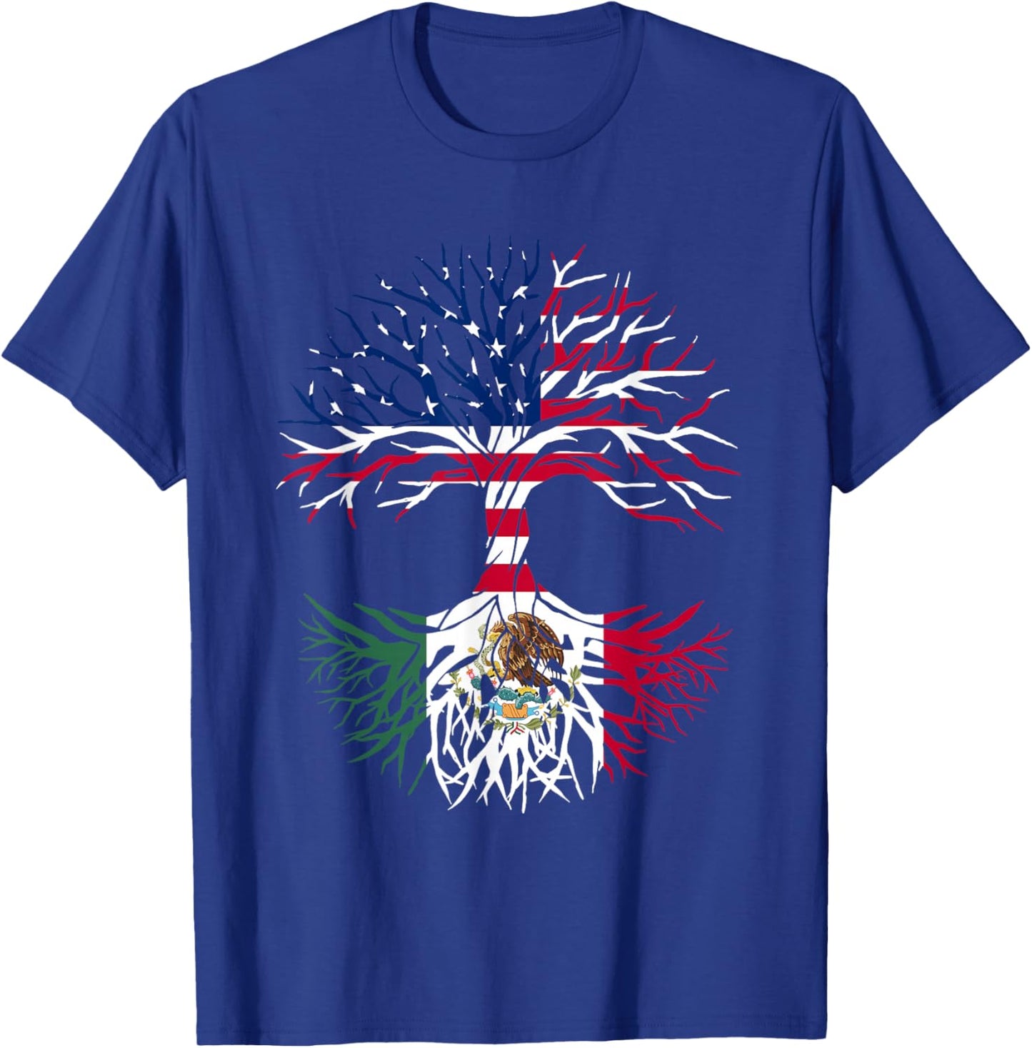 Mexican Roots American Grown T-Shirt - T-Shirt | Royal