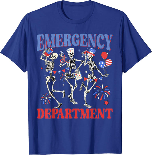 Emergency Department 4th Of July ER Nurse Independence Day T-Shirt - T-Shirt | Royal
