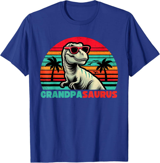 Grandpasaurus Funny T Rex Grandpa Saurus Dinosaur Family T-Shirt - T-Shirt | Royal