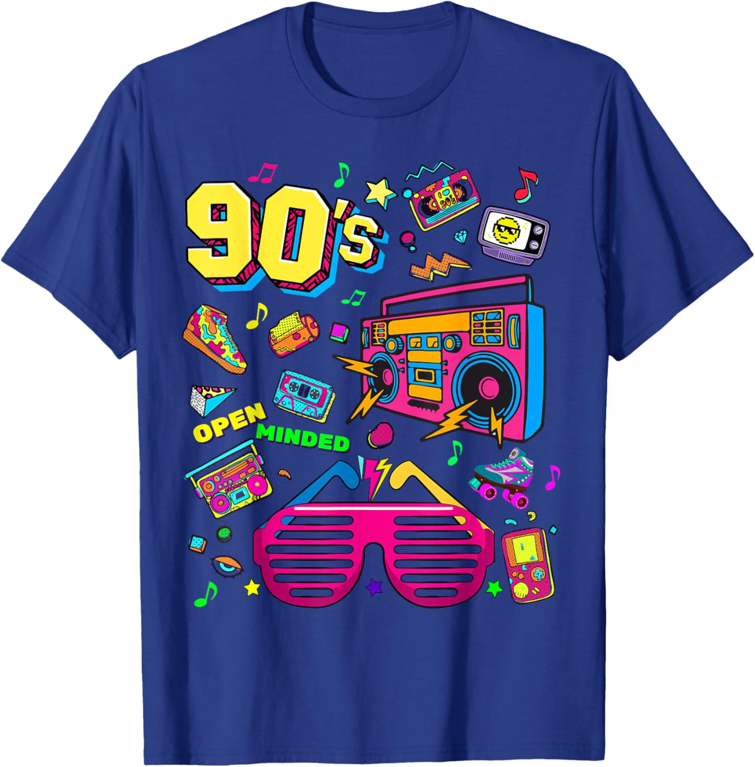 Men's Women's Kids Vintage Retro Back To 90's Graphic Design T-Shirt - T-Shirt | Royal