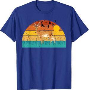 Gazelle Gazelle Lover Retro Style Animal Deers Sunset T-Shirt - T-Shirt | Royal