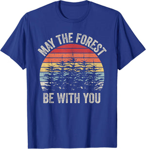 Vintage Retro May The Forest Be With You T-Shirt - T-Shirt | Royal