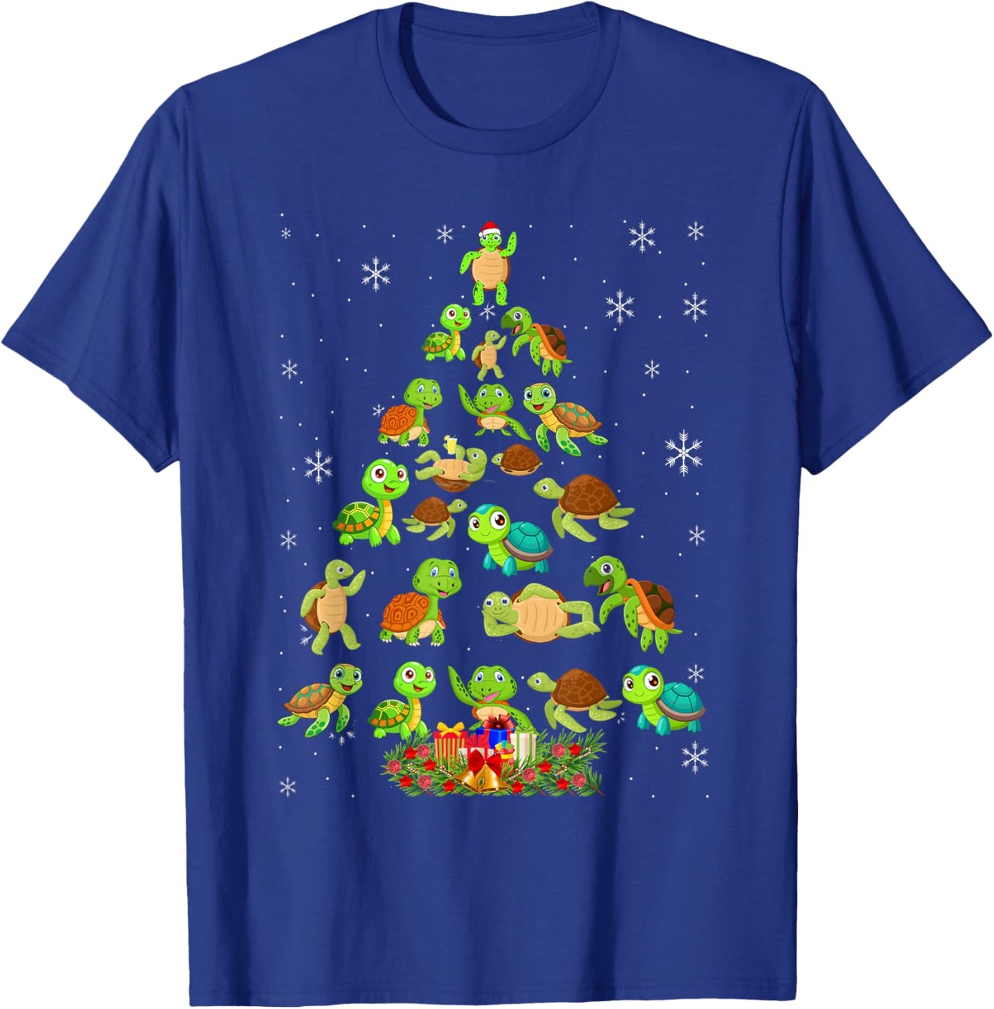 Sea Turtle Christmas Tree Matching Family Xmas Tree T-Shirt - T-Shirt | Royal