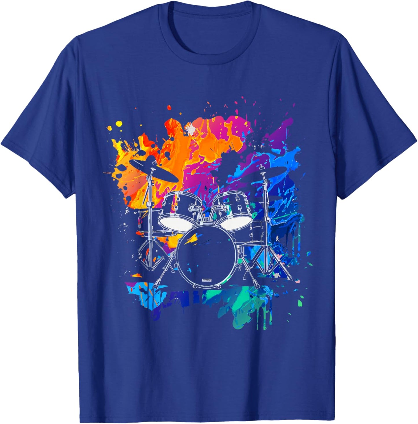 Drums Colorful Instrument Band Drum Music T-Shirt - T-Shirt | Royal