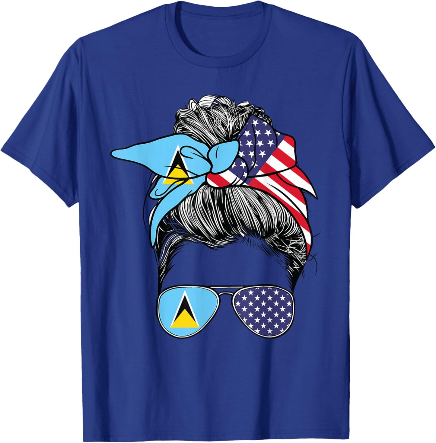 St Lucian Flag St Lucia Women American USA Heritage St Lucia T-Shirt - T-Shirt | Royal