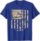 Carp Fishing Camo American Flag Camouflage Fisherman Vintage T-Shirt - T-Shirt | Royal