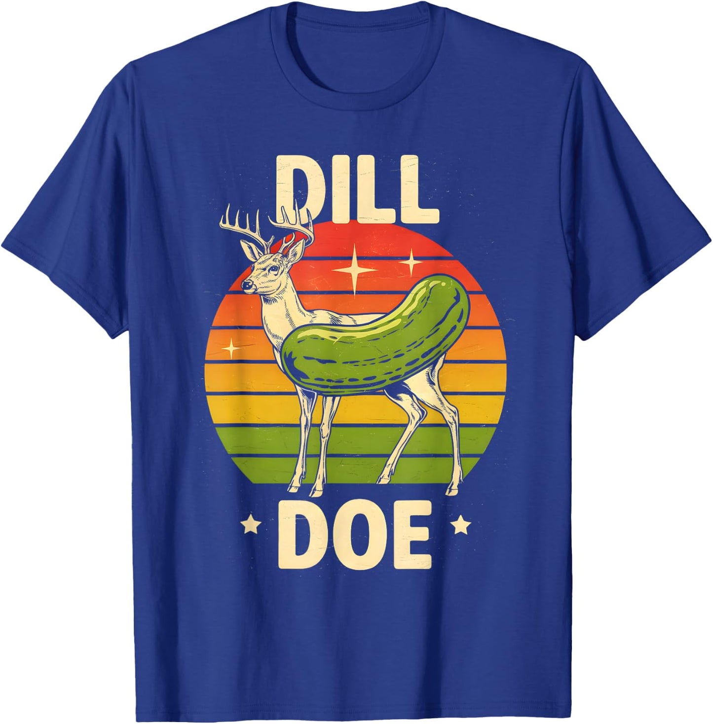 Dill Doe Funny Sarcastic Retro Groovy Deer Pickle T-Shirt - T-Shirt | Royal