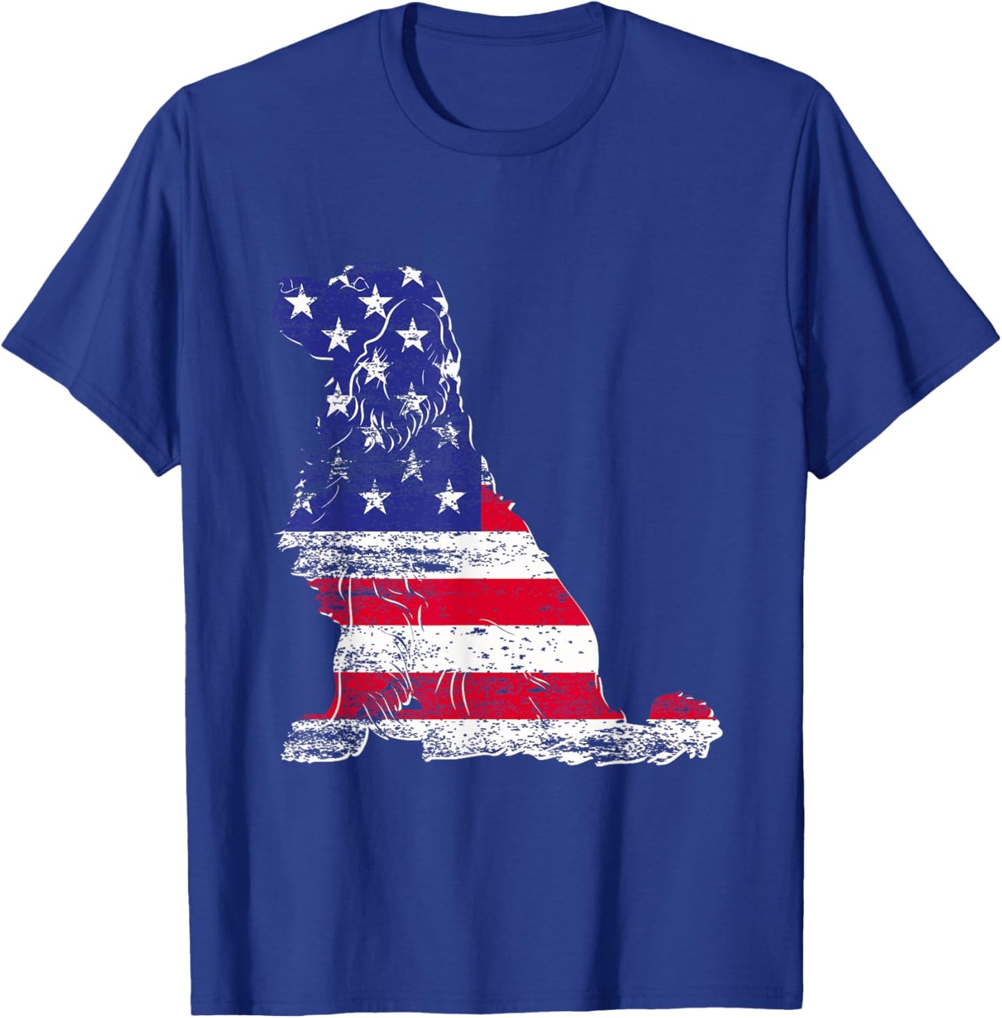 Golden Retriever American Flag USA Fan Dog Owner USA Flag T-Shirt - T-Shirt | Royal