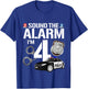 Kids 4 Year Old Police Birthday Officer Cop Car 4th Gift Boy T-Shirt - T-Shirt | Royal