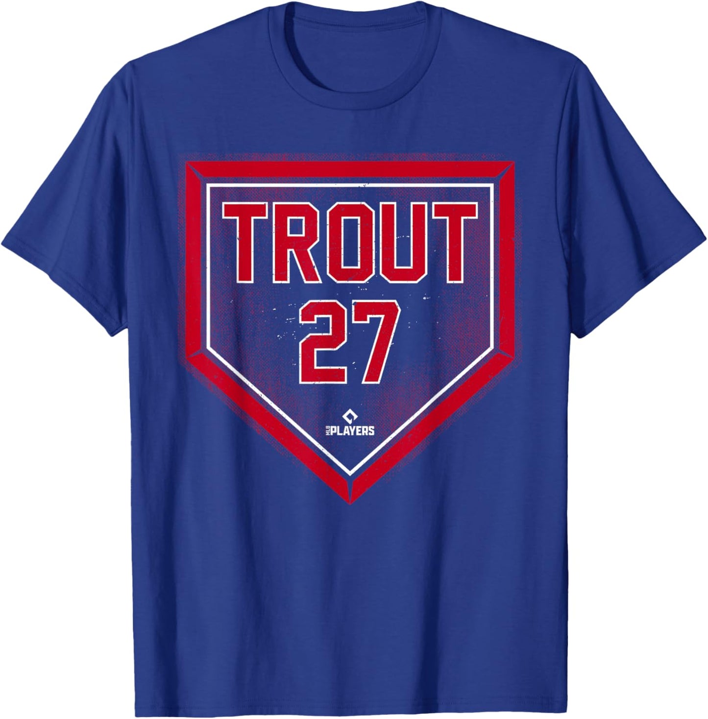 Mike Trout Home Plate Gameday Mike Trout Los Angeles MLBPA T-Shirt - T-Shirt | Royal