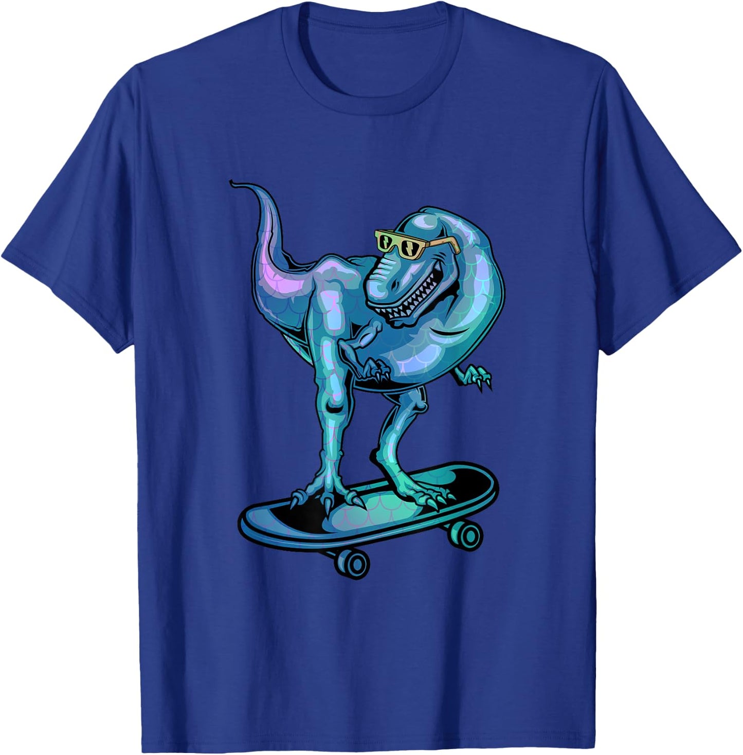 Dinosaur on Skateboard Skateboarding Dinosaur Gear T-Shirt - T-Shirt | Royal