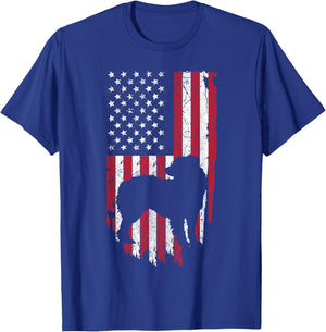 Australian Shepherd Dog Mom Dad Shirts, 4th Of July USA Flag Women Kids Men T-Shirt - T-Shirt | Royal