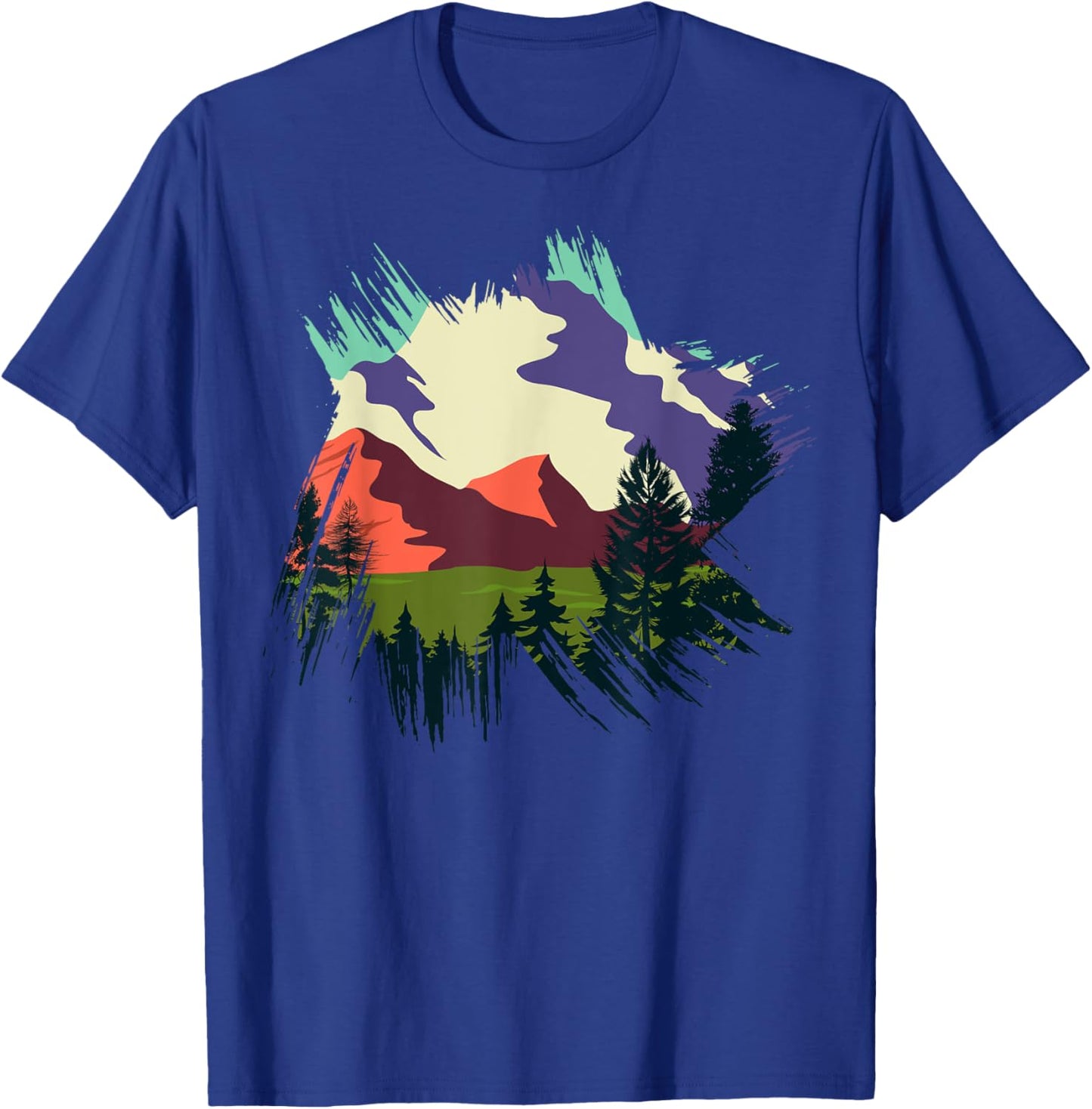 Timeless Mountain, Nature Trees and Forest T-Shirt - T-Shirt | Royal