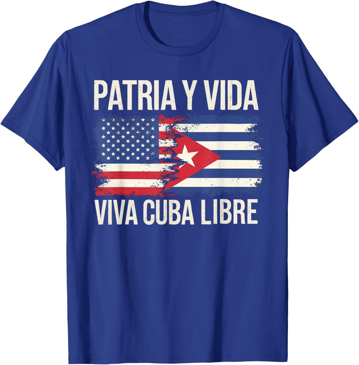 Half Cuban Half American Country USA Flag Cuba America T-Shirt - T-Shirt | Royal