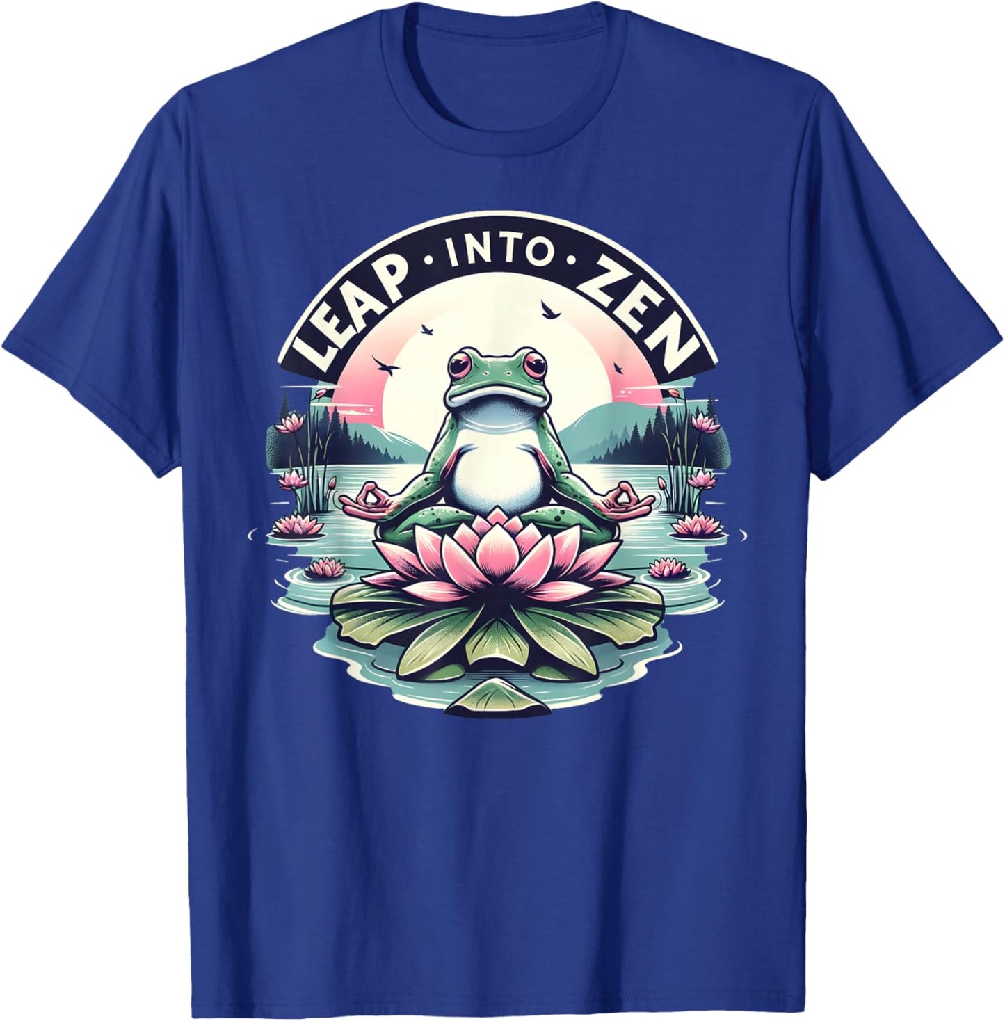 Meditative Frog Lotus Pose Yoga Zen Peaceful Mind T-Shirt - T-Shirt | Royal
