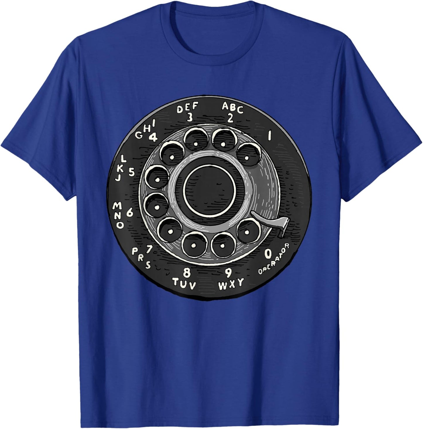 Rotary Phone Shirt Retro Phone Number Rotary Dial Classic T-Shirt - T-Shirt | Royal