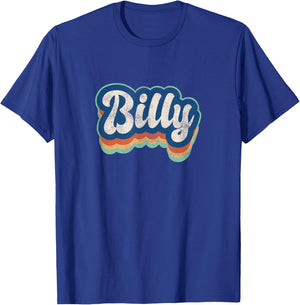 Billy First Name Boy Vintage Style 70s 80s Personalized T-Shirt - T-Shirt | Royal