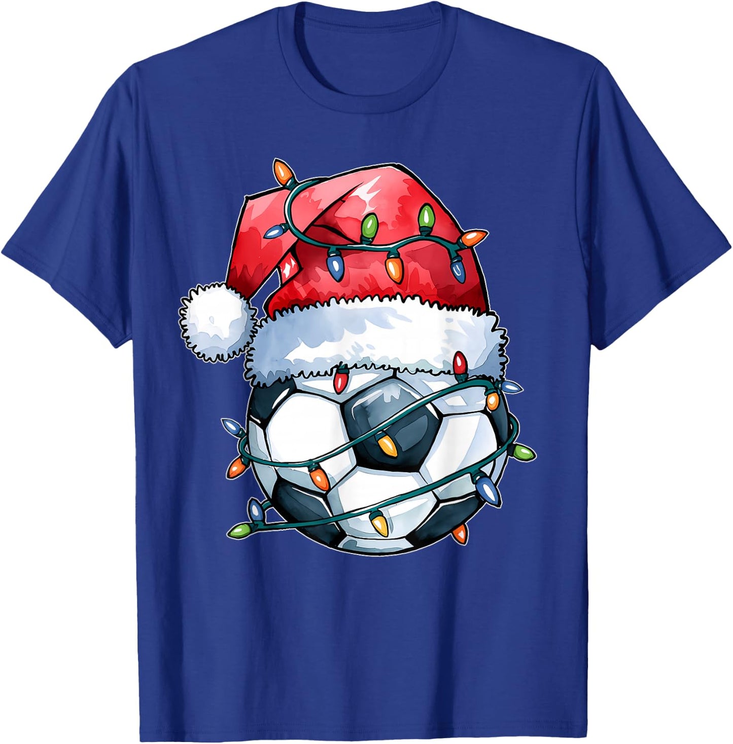Santa Sports Design Boys Christmas Soccer Player T-Shirt - T-Shirt | Royal