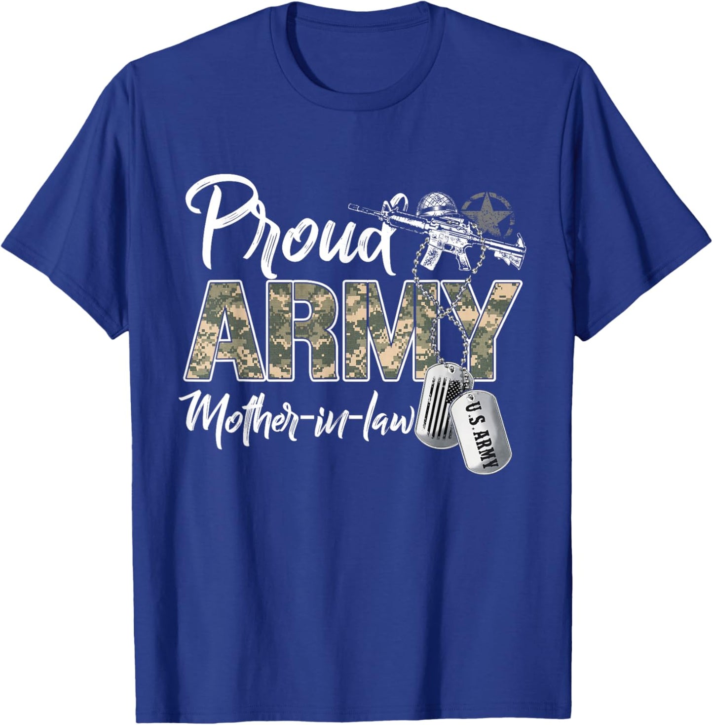 Proud Army Mother-In-Law US Army Family Matching Military T-Shirt - T-Shirt | Royal