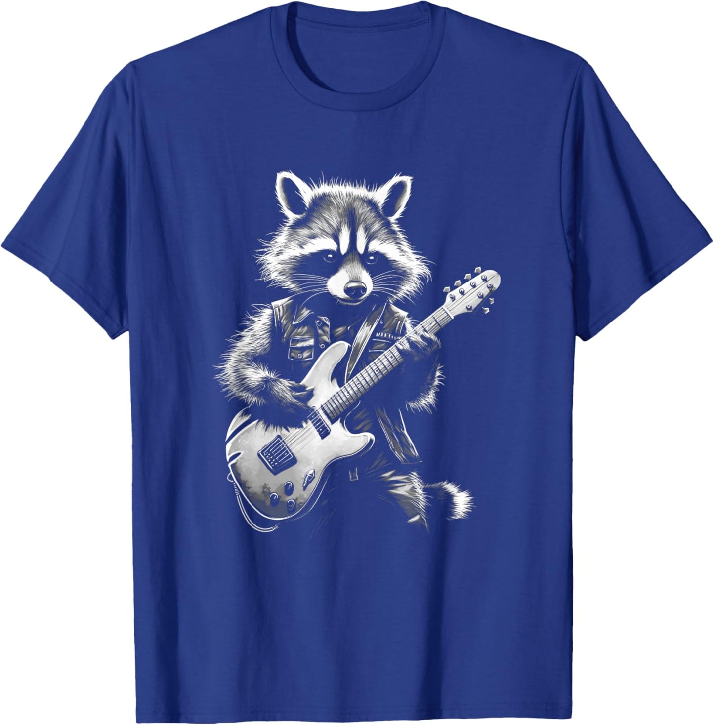 Rock Raccoon Playing Guitar - Funny Guitar Raccoon T-Shirt - T-Shirt | Royal