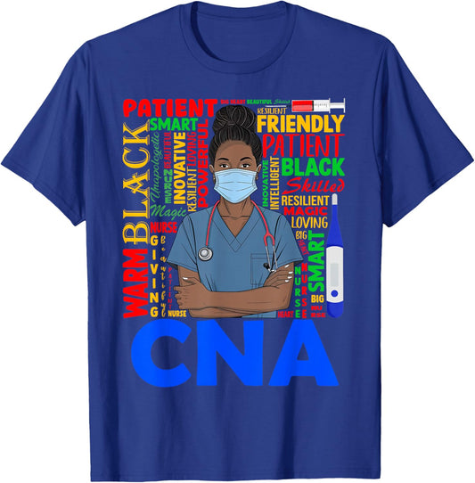 Black Strong Nurse CNA Afro Melanin African American Women T-Shirt - T-Shirt | Royal