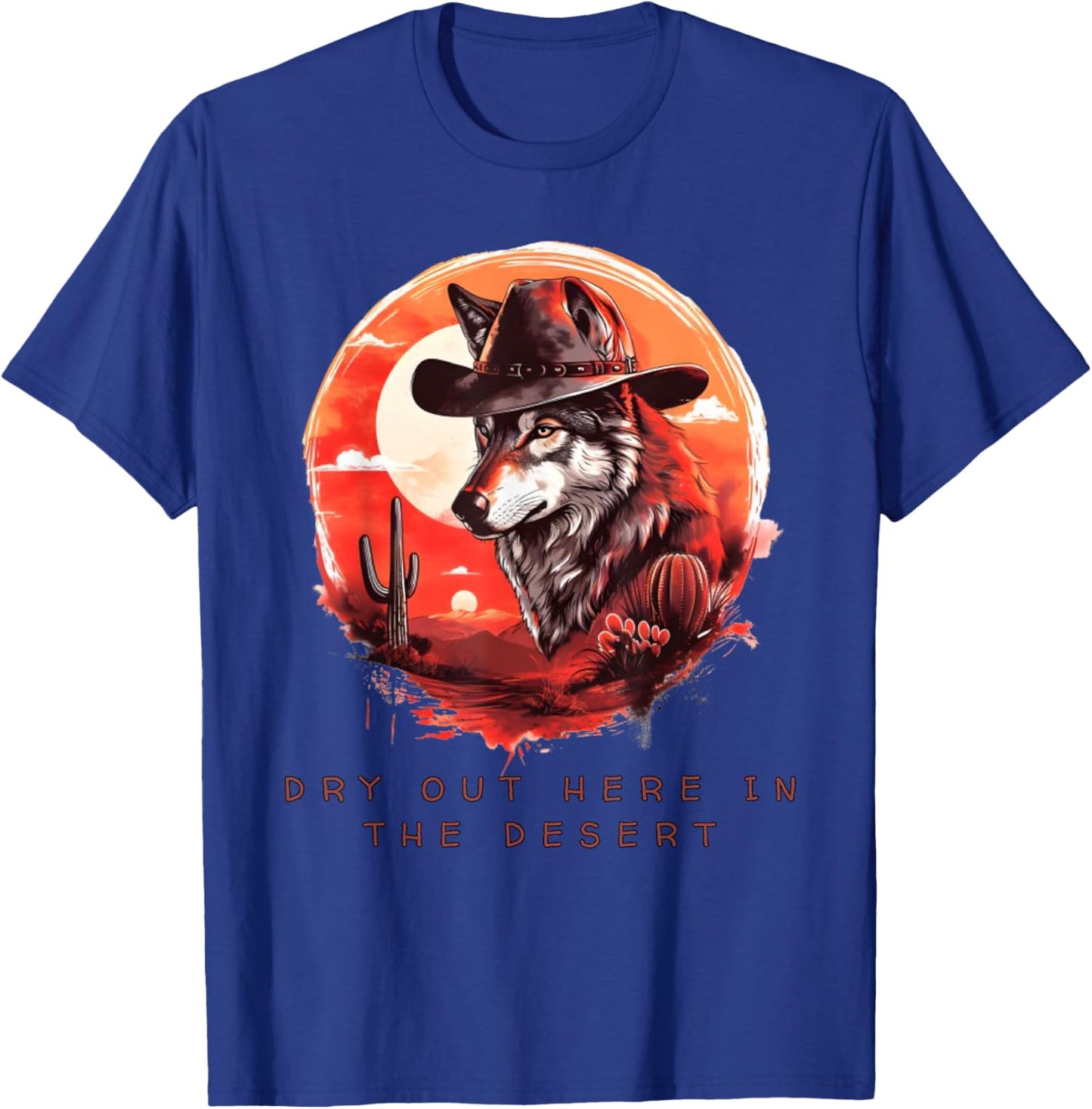 Majestic Desert Wolf - Cowboy Wolf T-Shirt - T-Shirt | Royal