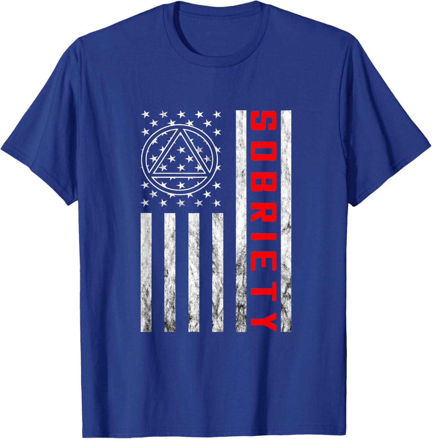 Vintage American Flag Sobriety Narcotics Anonymous Sober T-Shirt - T-Shirt | Royal