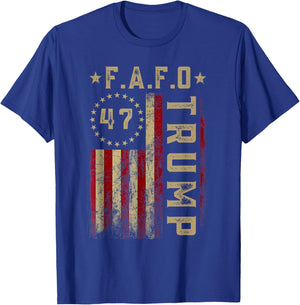 Funny Fafo Trump Shirt President 47 Trump Fafo Drapeau Américain T-Shirt - T-Shirt | Royal