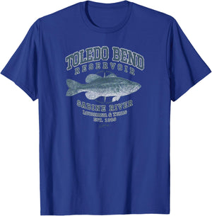 JCombs: Toledo Bend Reservoir, with Largemouth Bass T-Shirt - T-Shirt | Royal