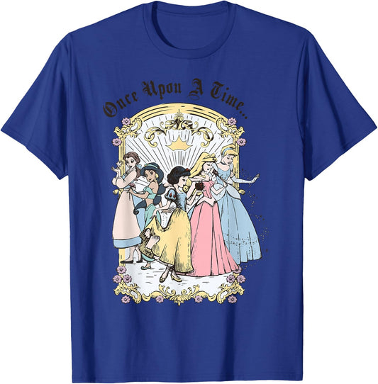 Disney Princess Once Upon A Time Vintage Cartoon , White, Small T-Shirt - T-Shirt | Royal