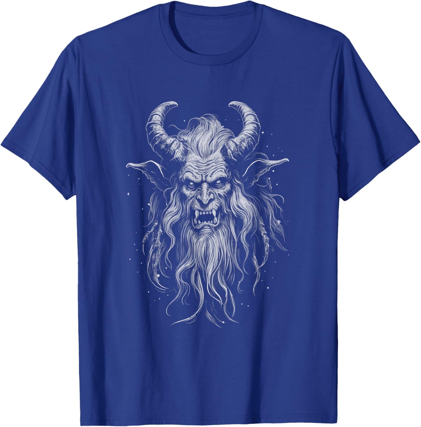 Vintage Krampus Creepy Christmas Black and White Graphic T-Shirt - T-Shirt | Royal