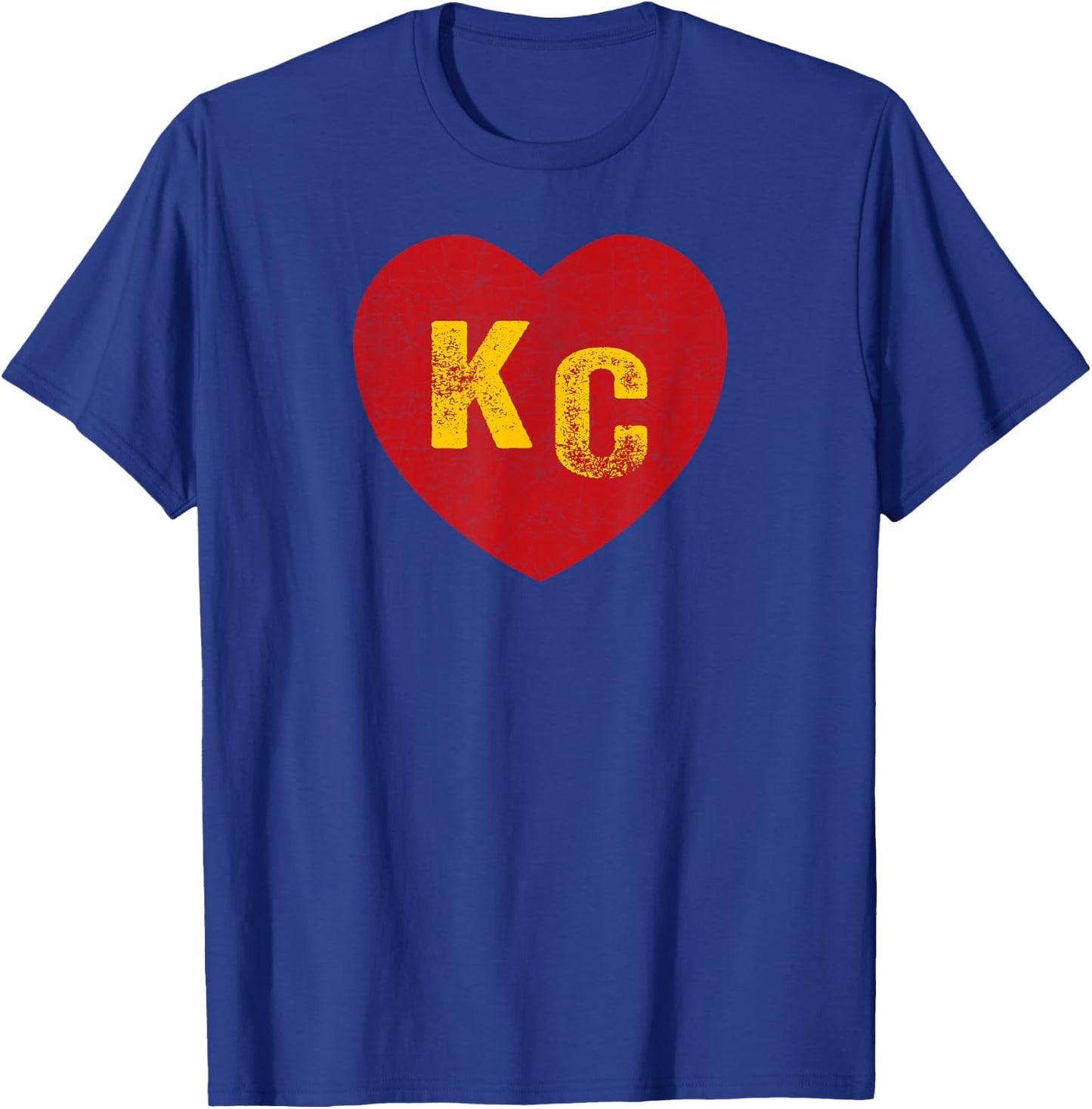 KC Red & Yellow Heart Kansas City Red/Yellow Heart kc red kc T-Shirt - T-Shirt | Royal