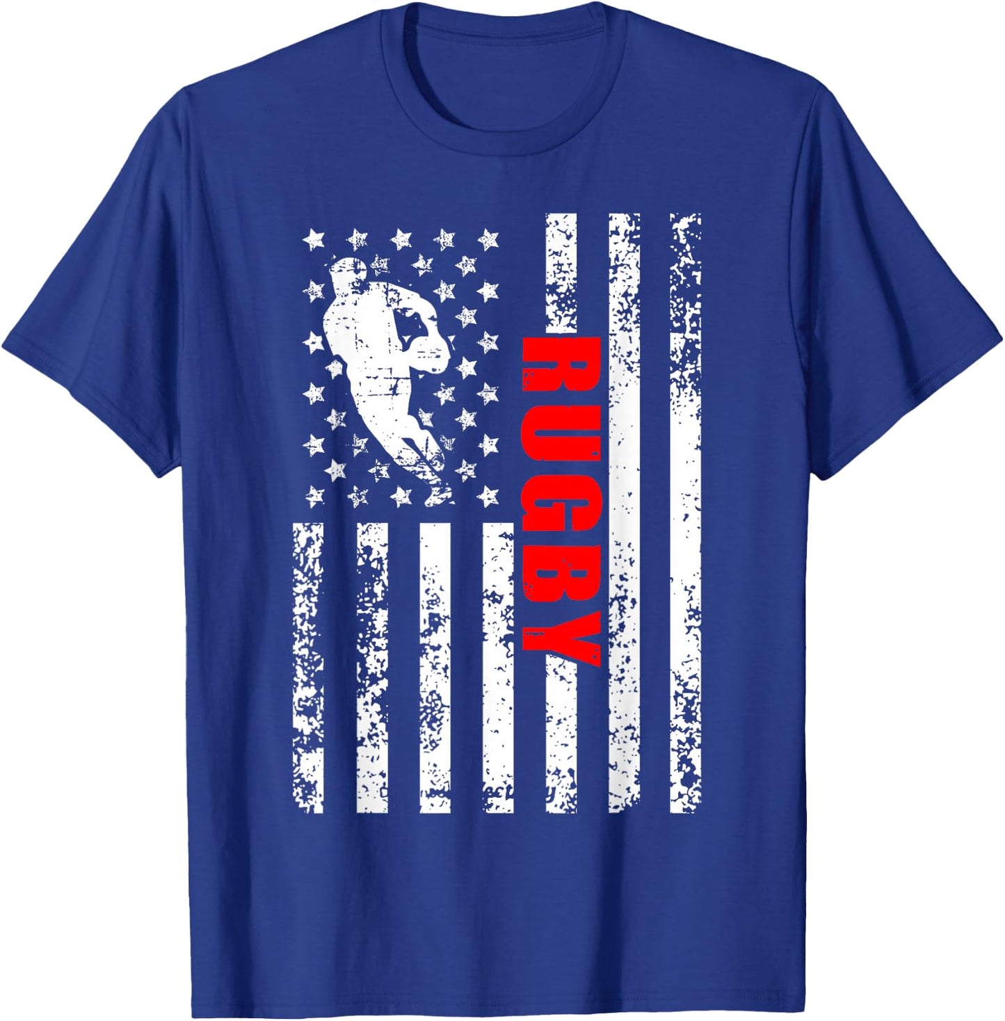 US American Flag Rugby Patriotic Rugby Girls Kids Men T-Shirt - T-Shirt | Royal