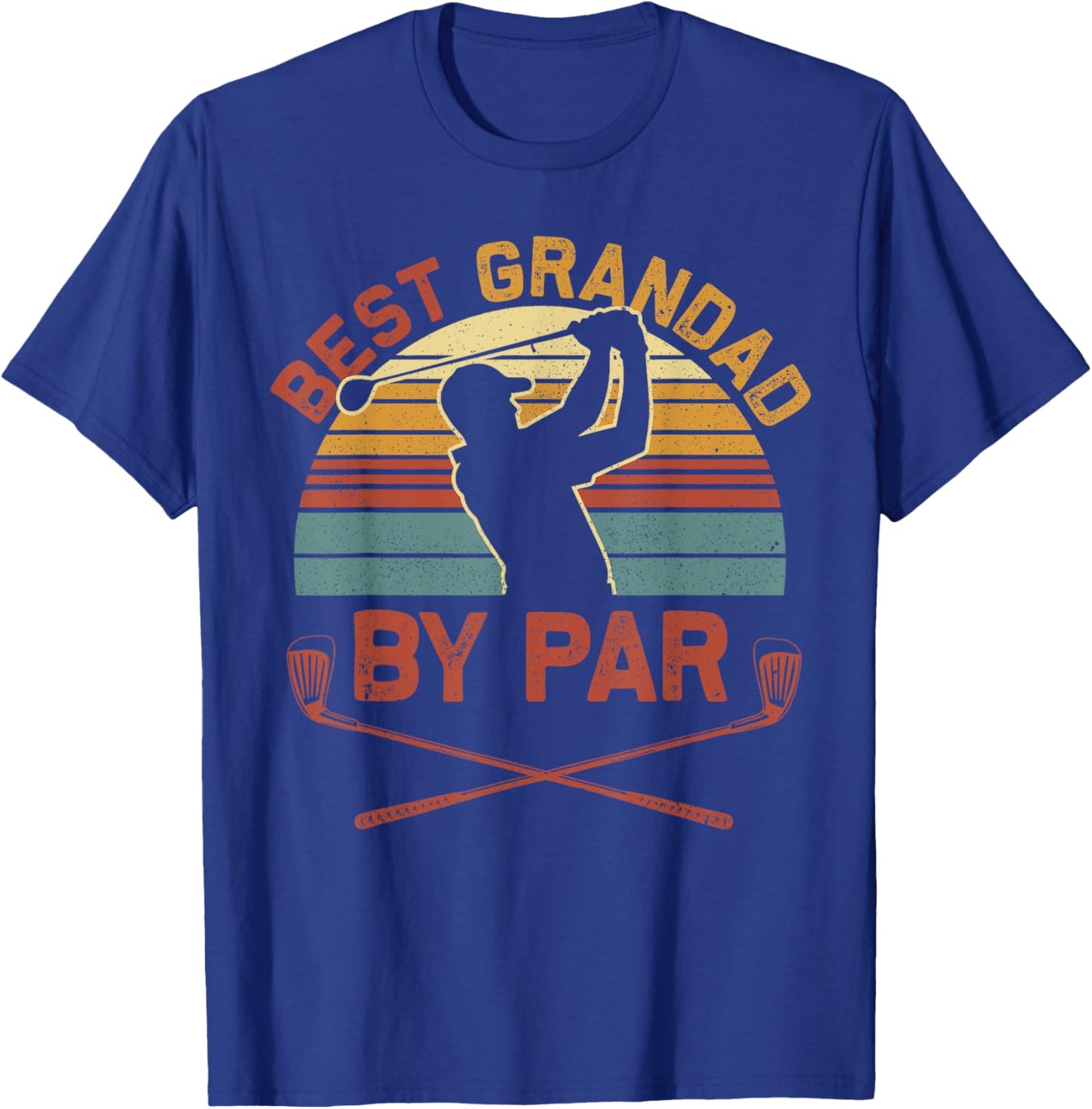 Best Grandad By Par Golfing Vintage Golf Lover Fathers Day T-Shirt - T-Shirt | Royal