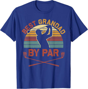 Best Grandad By Par Golfing Vintage Golf Lover Fathers Day T-Shirt - T-Shirt | Royal