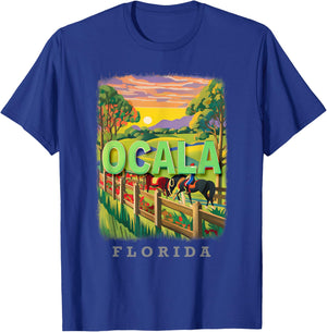 Ocala Florida FL Horse Country Bliss SD634 T-Shirt - T-Shirt | Royal