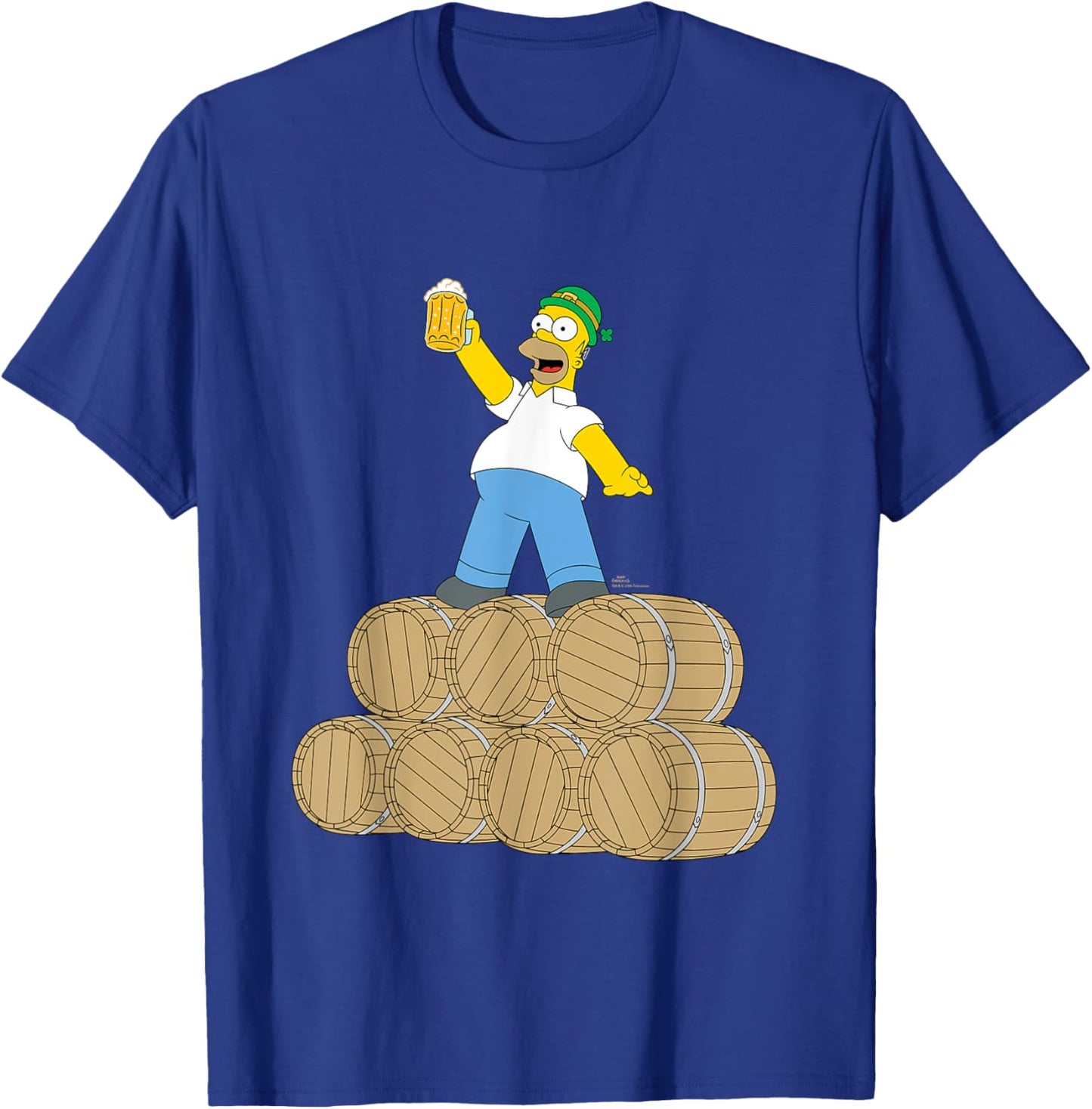 NEW The Simpsons St. Patrick's Day Homer Duff Beer Barrels T-Shirt - T-Shirt | Royal