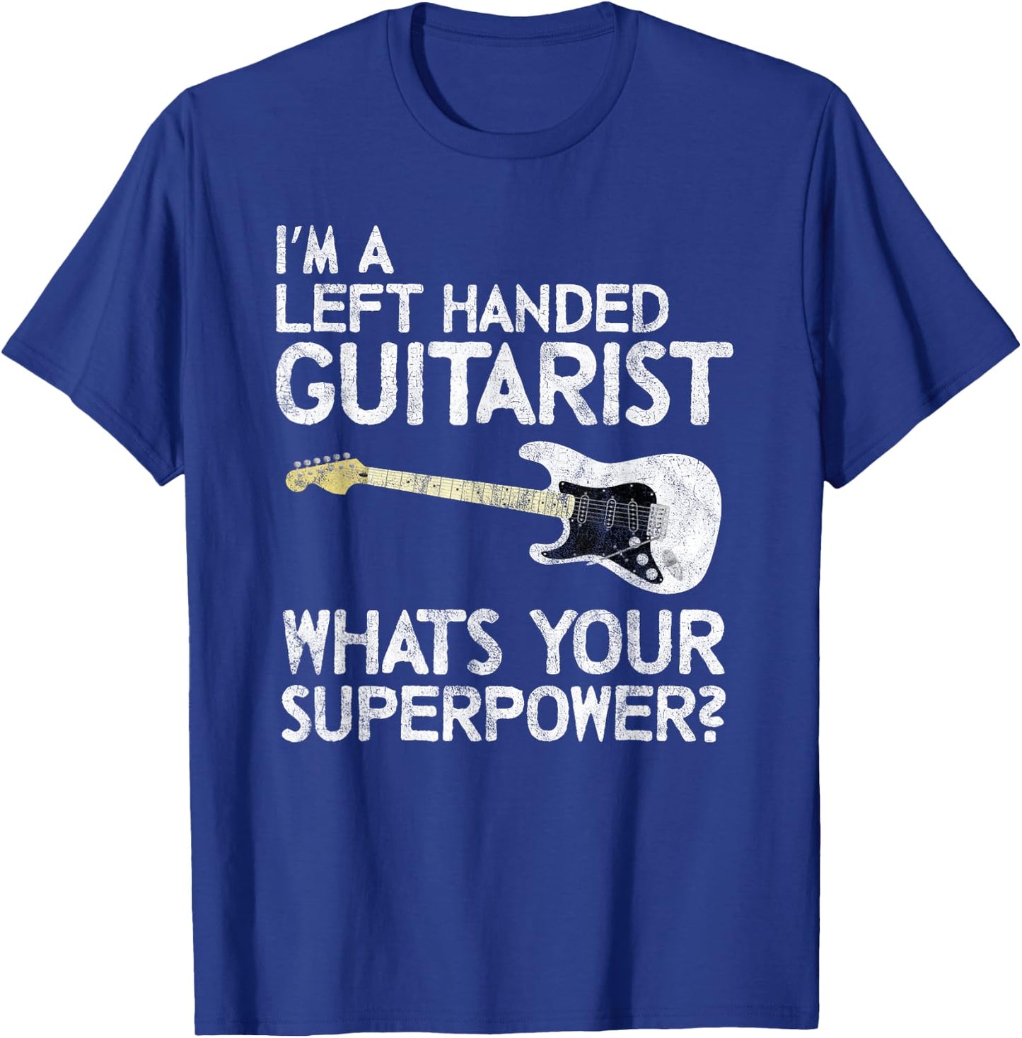 Left Handed Guitarist Lefty Guitar Player Shredder Rock Band T-Shirt - T-Shirt | Royal