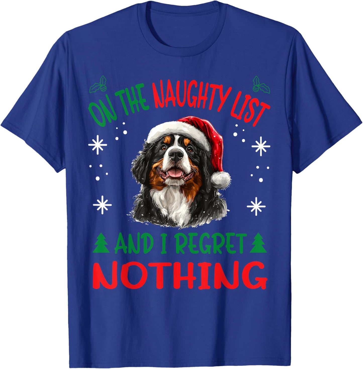 Bernese Mountain Christmas Dog Breed Designs -Adults, Kids - Black, Small - Short Sleeve - Christmas, Cute - Winter T-Shirt - T-Shirt | Royal