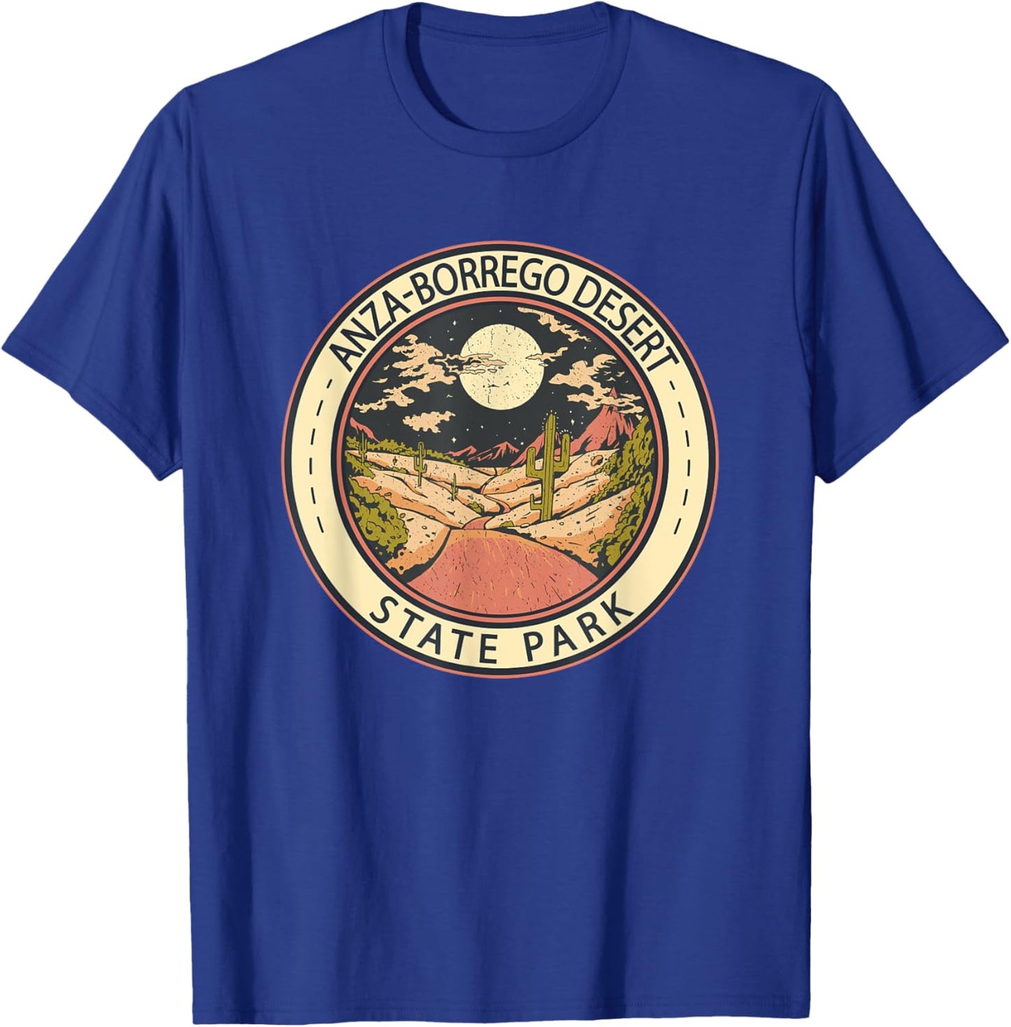 Anza-Borrego Desert State Park California Badge Vintage T-Shirt - T-Shirt | Royal