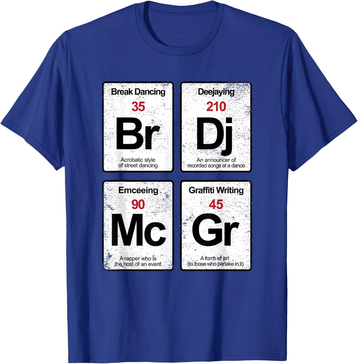 Elements of Hip Hop Rap music distressed gift T-Shirt - T-Shirt | Royal