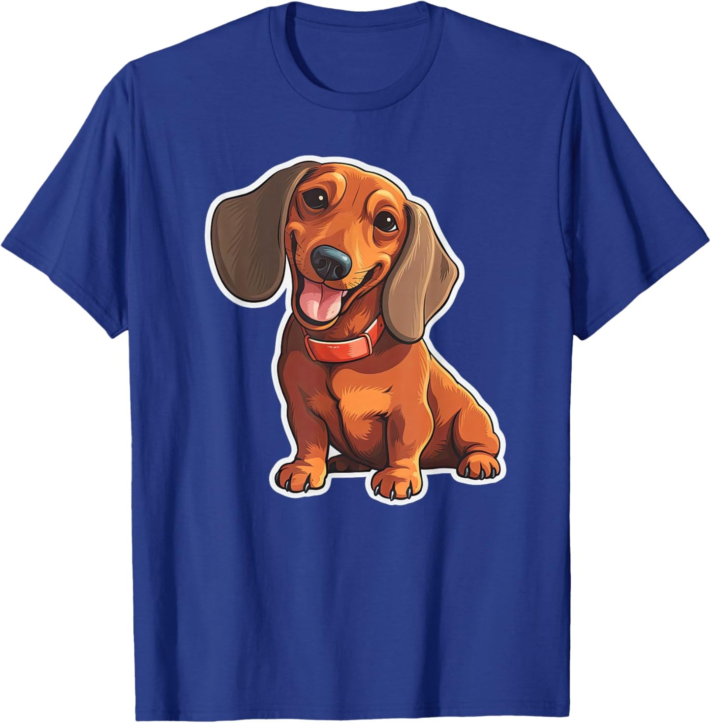 Cute dachshund dog illustration Dog puppy owner gift T-Shirt - T-Shirt | Royal