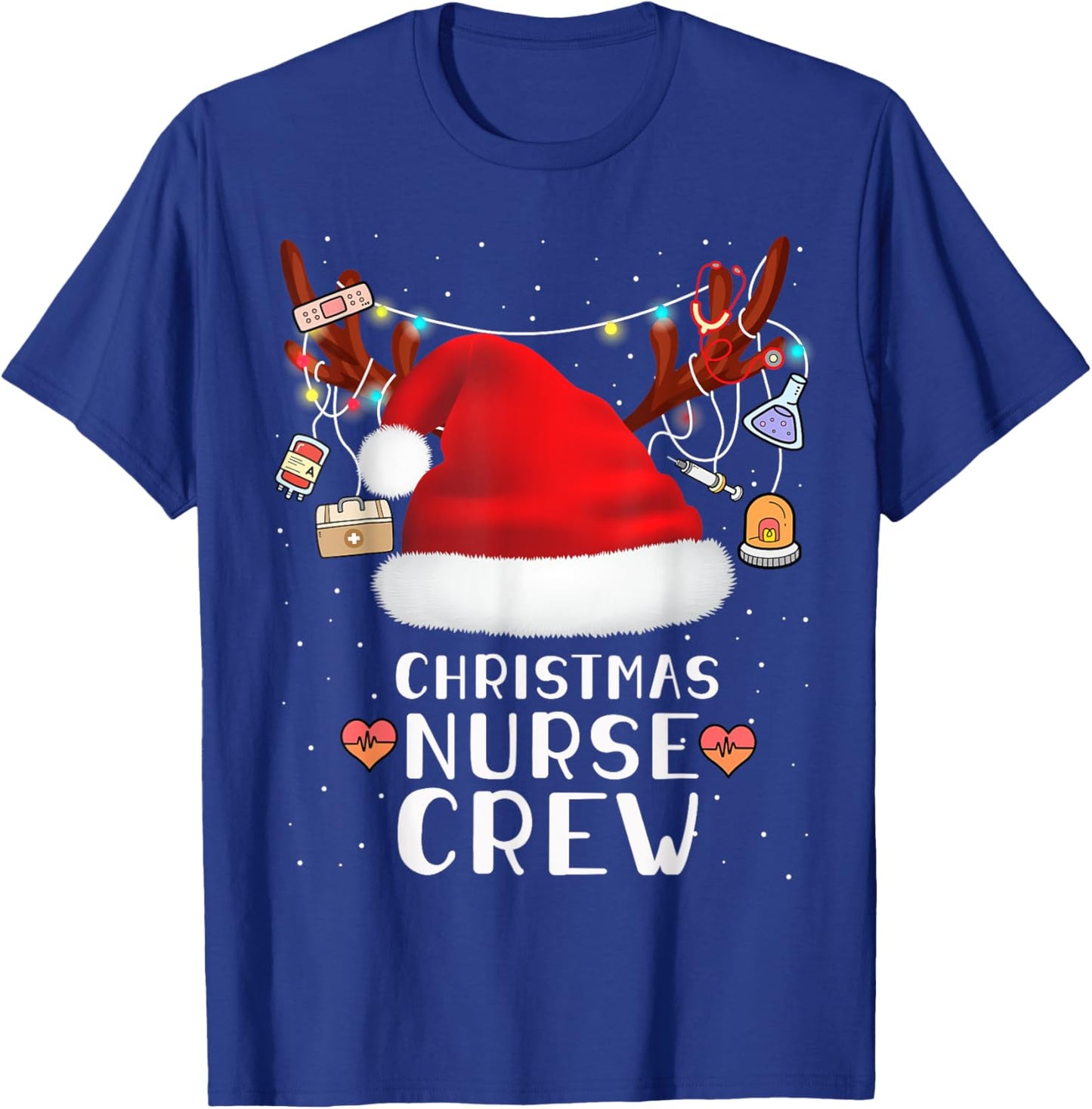 Nurse Crew Christmas Cute Merry Xmas Party Crew Women T-Shirt - T-Shirt | Royal