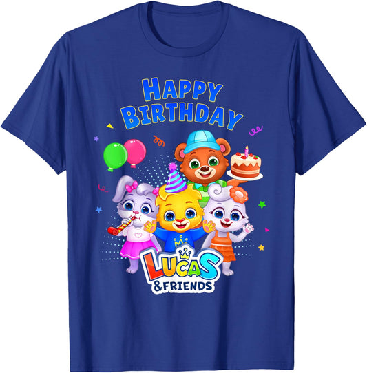 Kids Popular Characters | Lucas & Friends Happy Birthday T-Shirt - T-Shirt | Royal