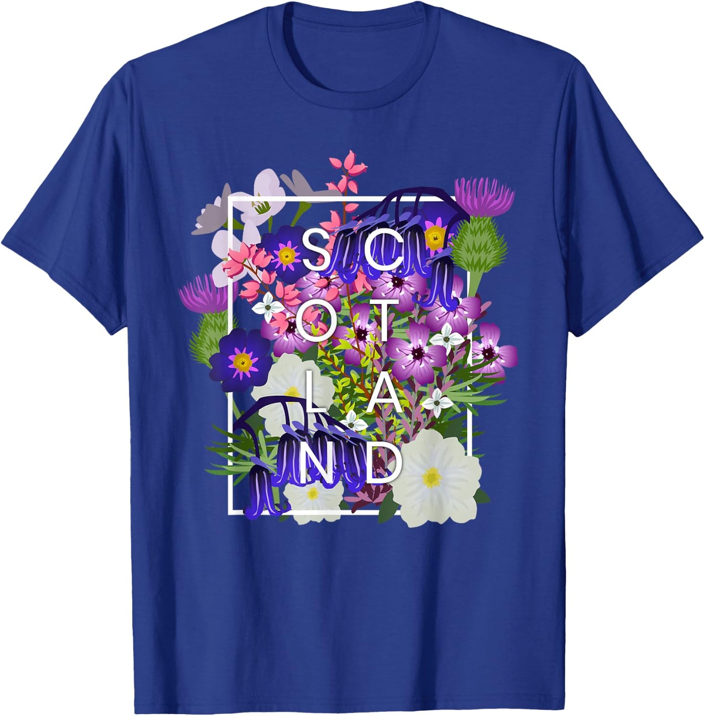 Flowers of Scotland Word Art - Scottish Pride T-Shirt - T-Shirt | Royal